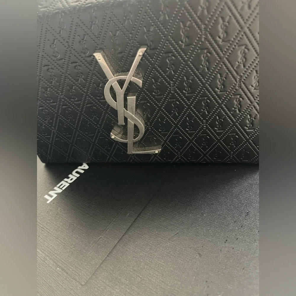 YSL Bag Saint Laurent Take-Away Leather Tote Bag Black Rare Authentic - Picture 3 of 9